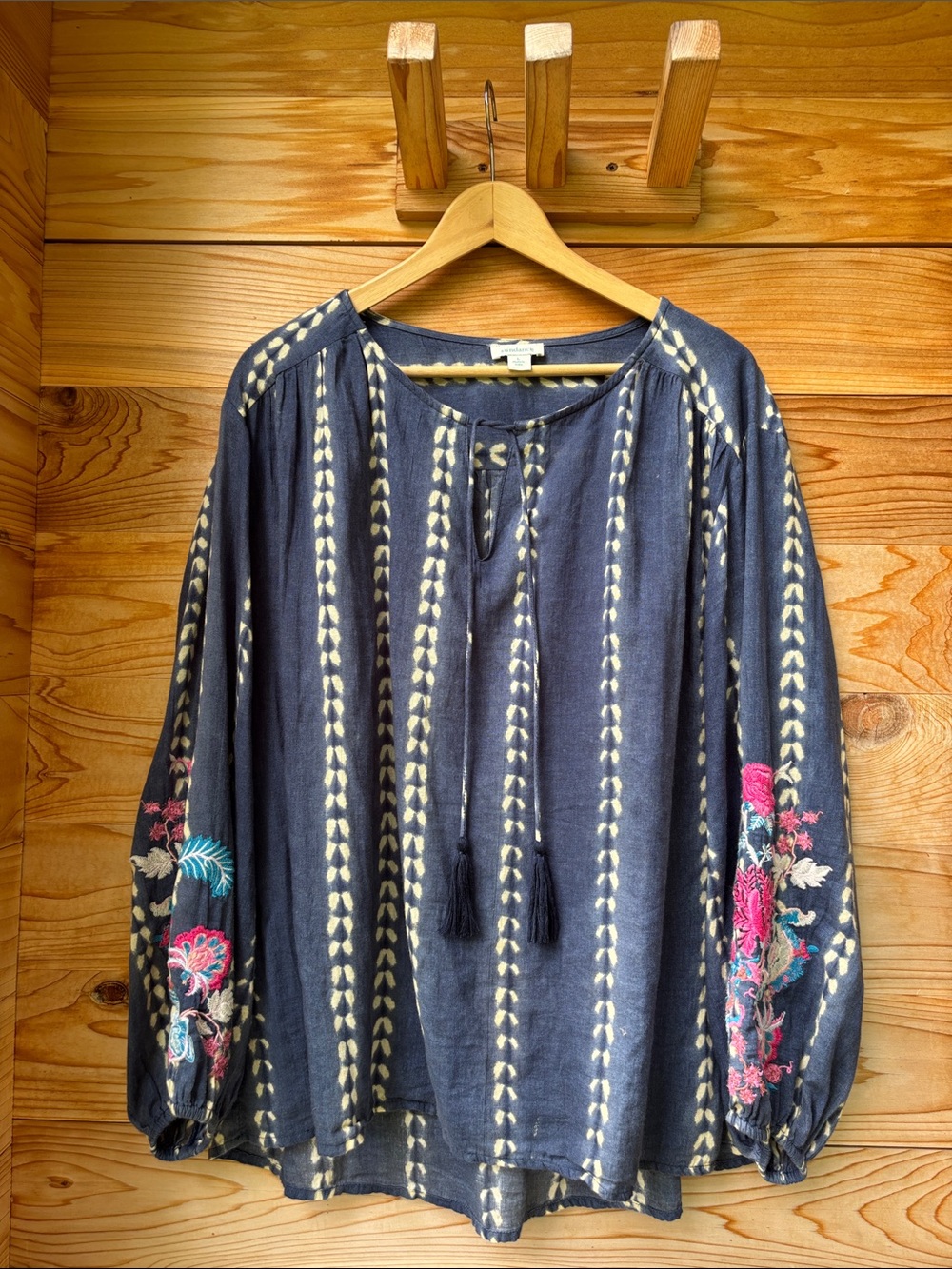 Sundance Embroidered Peasant Blouse - Large